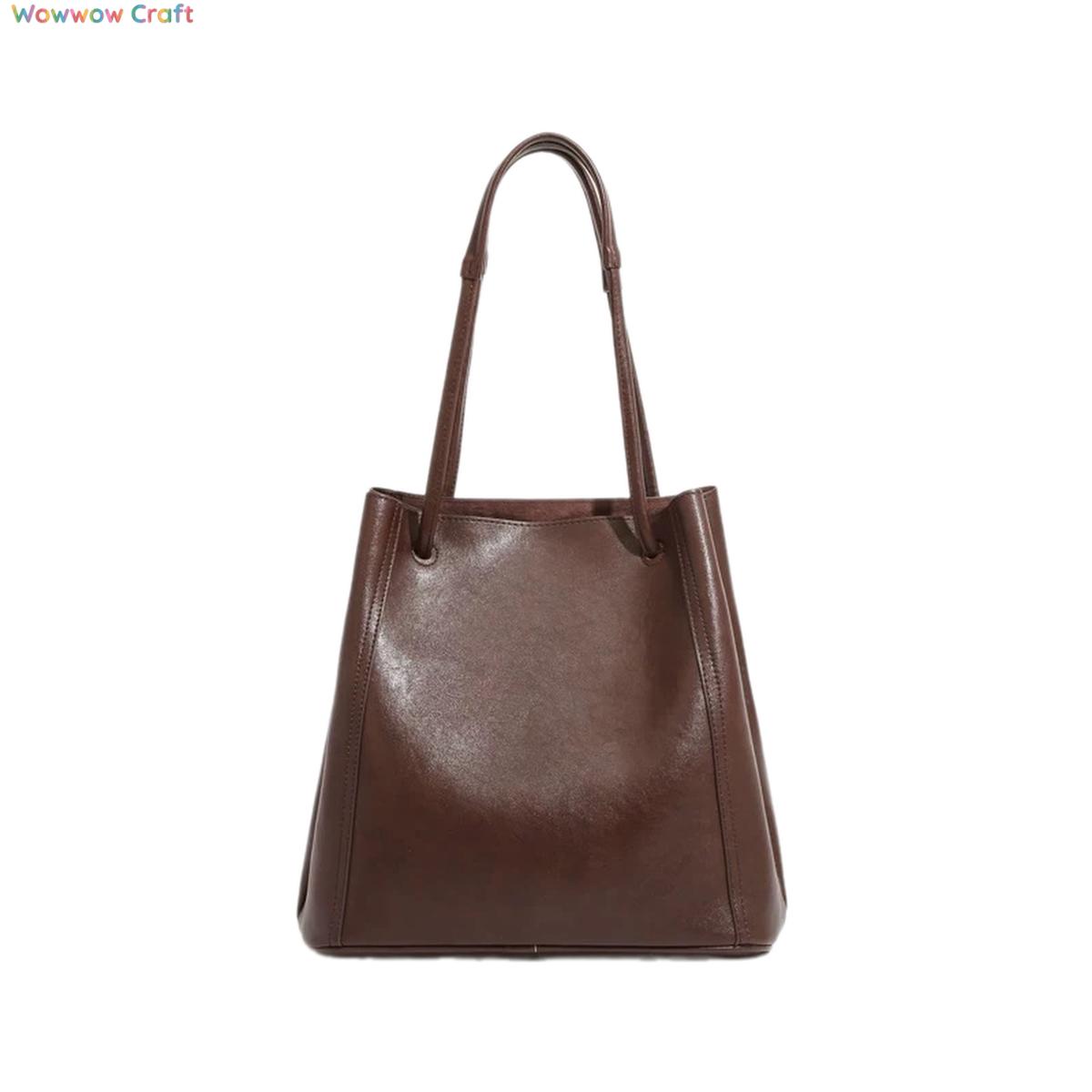 Shoulder Bags,Totes,Leather Bags,Vegetable-Tanned Leather Large Capacity Leather Shoulder Bag - Leather Crossbody Tote Bag